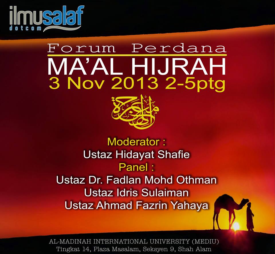 Forum Perdana Ma'al Hijrah 2013M